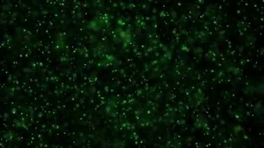 4 k fantastik video animasyon hareketli yeşil parçacıklar arka plan