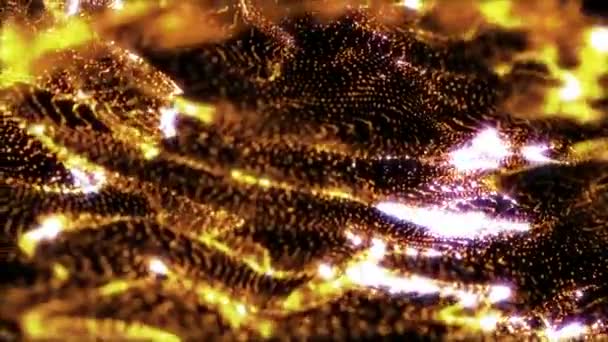 4 k abstracte gouden deeltje op zwart — Stockvideo