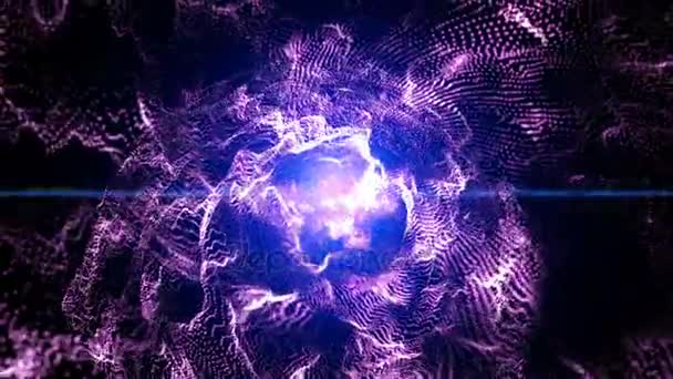 4k Фіолетовий безшовний фон частинок — стокове відео