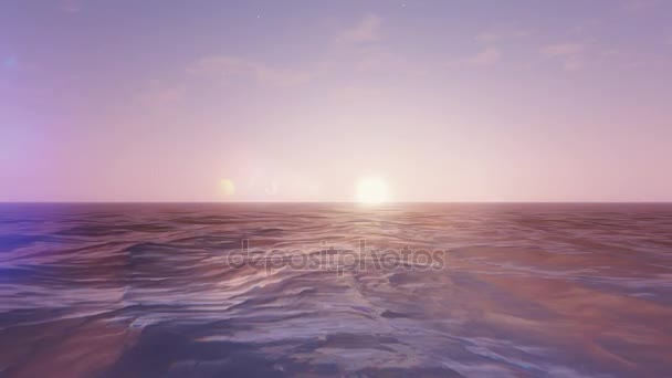 高清美丽的日出，越过海洋 — 图库视频影像