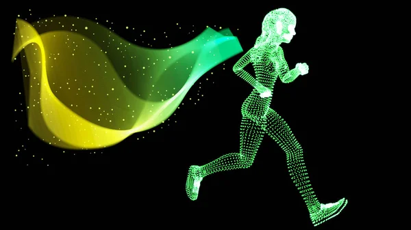 Silhouette vectorielle Athlètes féminines en course à pied — Image vectorielle