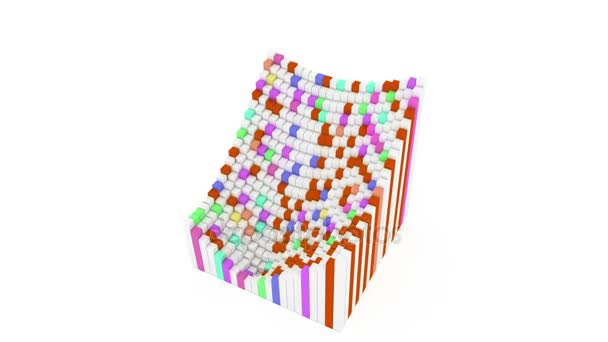 4k cubos coloridos no laço sem costura branco — Vídeo de Stock