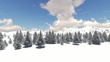 Kar kış resort. Buzul dağ manzarası