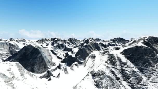 Aerial shot of snowy mountain peak — Free Stock Video