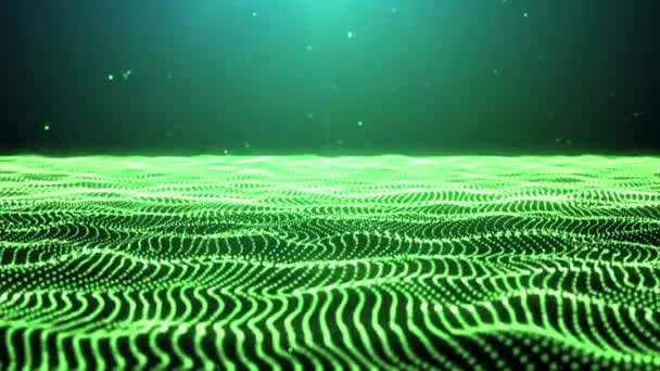 Zelená se částice bezešvé pozadí — Stock video