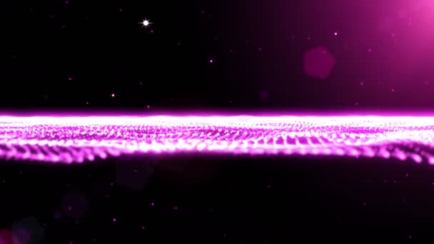 Розовые движущиеся частицы бесшовный фон — стоковое видео