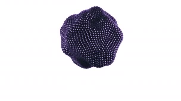 Purpure przemieniać amorficznego kształtu z kuli, abstrakcyjna animacja przyszłego kształtu bez szwu — Wideo stockowe