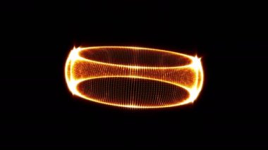 Intro animasyon, altın halka dönüş hareketi siyah