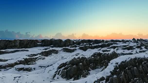 黄昏的雪山和清澈的天空，空中拍摄 — 免费的图库视频