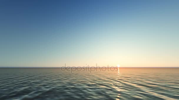 Mer paysage marin nature fond crépuscule coucher de soleil — Video