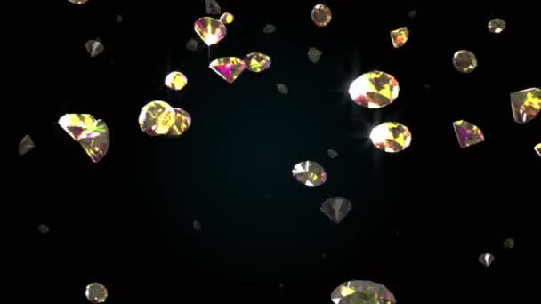 Falling diamonds beautiful background. Seamless looped — Stock Video