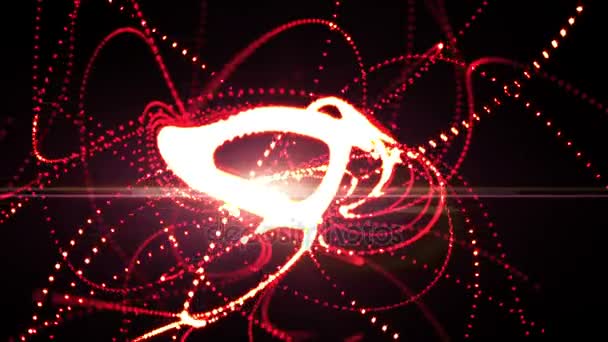 Abstract motion red colors background, shining lights, sparks particles, seamless loop — Stock Video