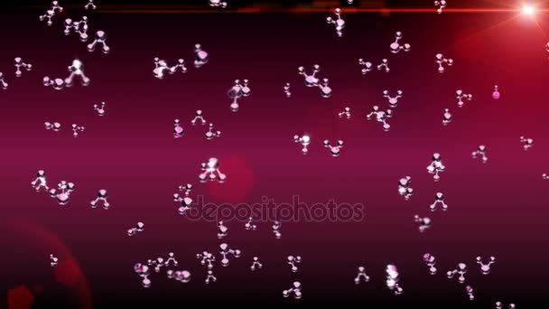 Brownian motion μορίων άνευ ραφής. Animation του αδιάλειπτη βρόχο — Αρχείο Βίντεο