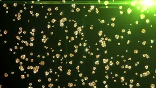 Zlatá nit částic bezešvé pozadí — Stock video