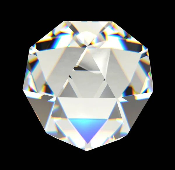 Diamante isolado em fundo preto 3D renderização — Fotografia de Stock