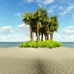 Tropical island vacation idyllic background