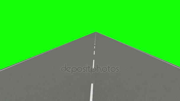 Road loops on green background — Stock Video