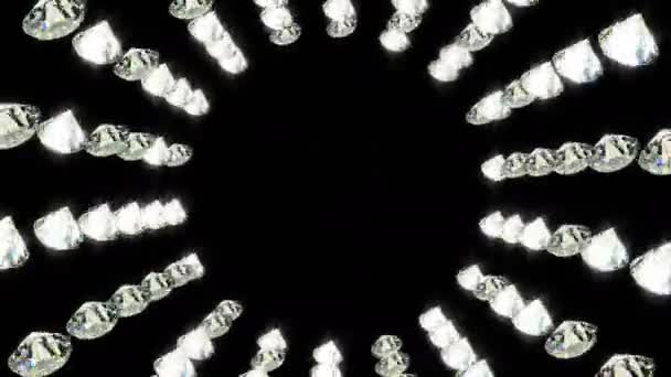 Diamenty obrócić luksusowe lśniące tło animacji zapętlić — Wideo stockowe