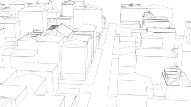 Voler au-dessus de la villeesquissée sale sur blanc Capable de boucle sans couture 