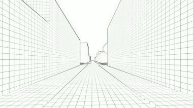 Beyaz için 3D kabataslak şehir