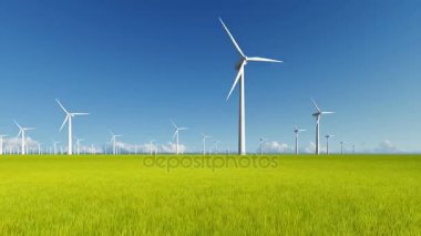 Rüzgar enerji istasyonları yeşil sahada