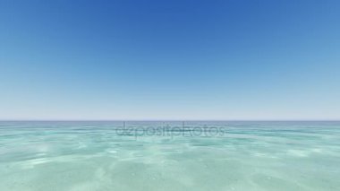 Tropikal okyanus berrak gökyüzü 3d render