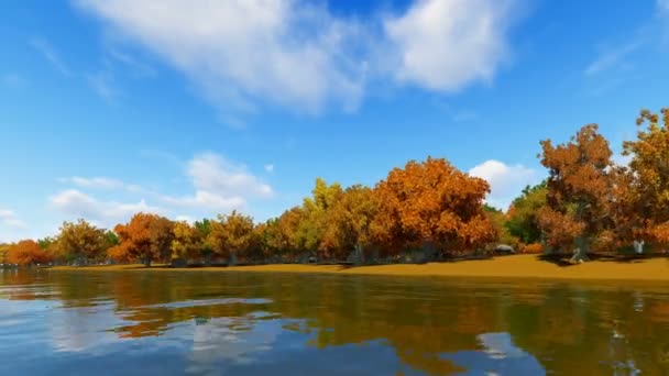 Bosque de Autum paisaje 3D render — Vídeos de Stock