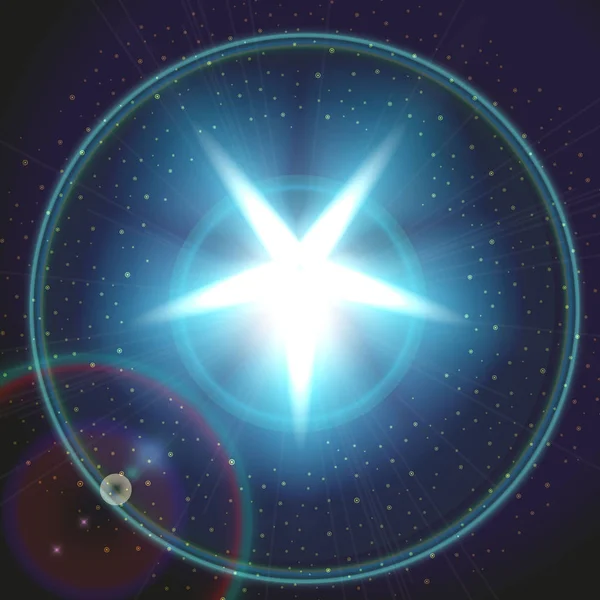 Vektor blaue Farbgestaltung mit einem Stern — Stockvektor