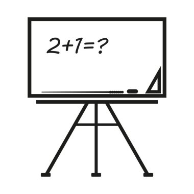 Okul yönetimi işareti illüstrasyon. Vektör. Beyaz arka planda siyah simgesi