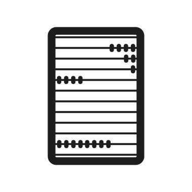 Abaküs işareti illüstrasyon. Vektör. Beyaz arka planda siyah simgesi.