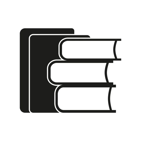 Stapel Bücher signieren Illustrationen. Vektor. schwarzes Symbol auf weißem Hintergrund — Stockvektor
