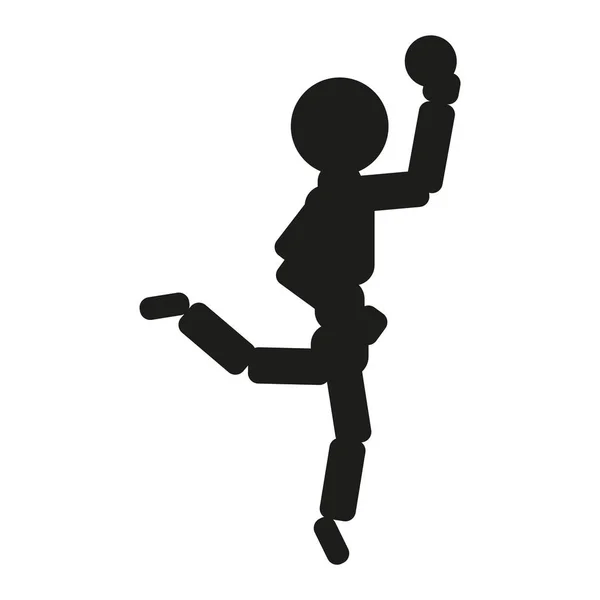 Gymnastka žena ball znamení ilustrace. Vektor. Černá ikona na bílém pozadí — Stockový vektor