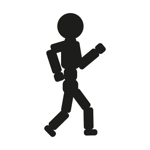 Running Man Sign Illustration. Vektor. schwarzes Symbol auf weißem Hintergrund. — Stockvektor