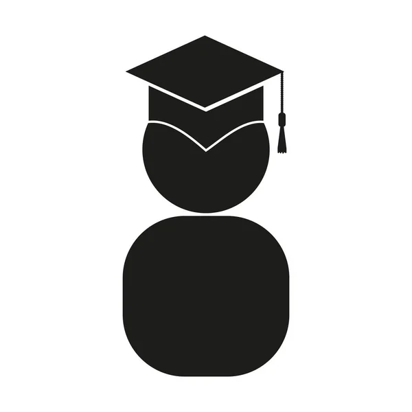 Ilustración de signo de graduado. Vector. Icono negro sobre fondo blanco . — Archivo Imágenes Vectoriales
