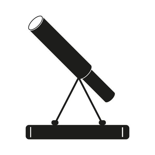 Teleskopzeichenillustration. Vektor. schwarzes Symbol auf weißem Hintergrund. — Stockvektor