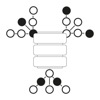 Büyük veri beyaz arka planda siyah simge vektör.