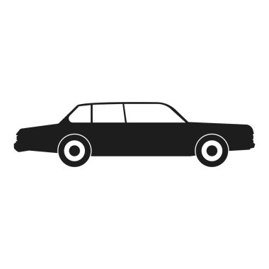 Araba siyah vektör simgesi beyaz arka plan üzerinde.