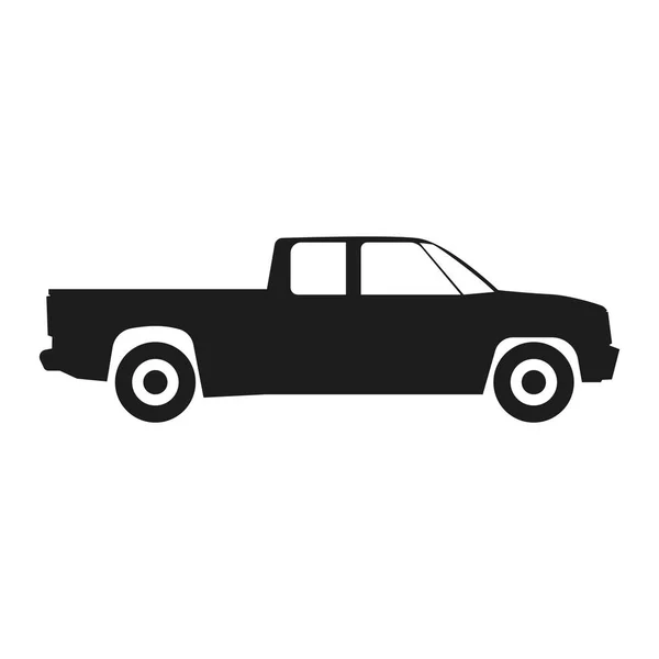 白い背景の上の車の黒いベクター アイコン. — ストックベクタ