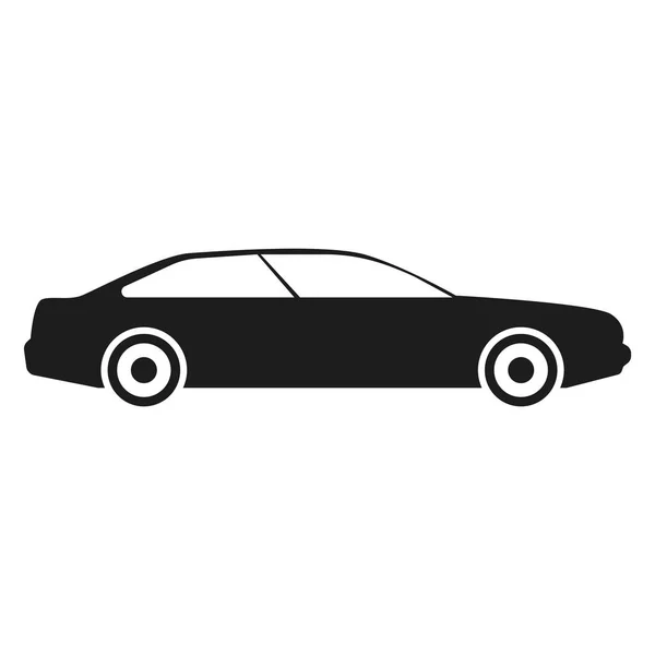 Vector de coche icono negro sobre fondo blanco . — Vector de stock