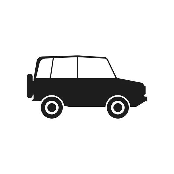 Vector de coche icono negro sobre fondo blanco . — Vector de stock