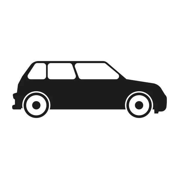 Vector de coche icono negro sobre fondo blanco . — Vector de stock