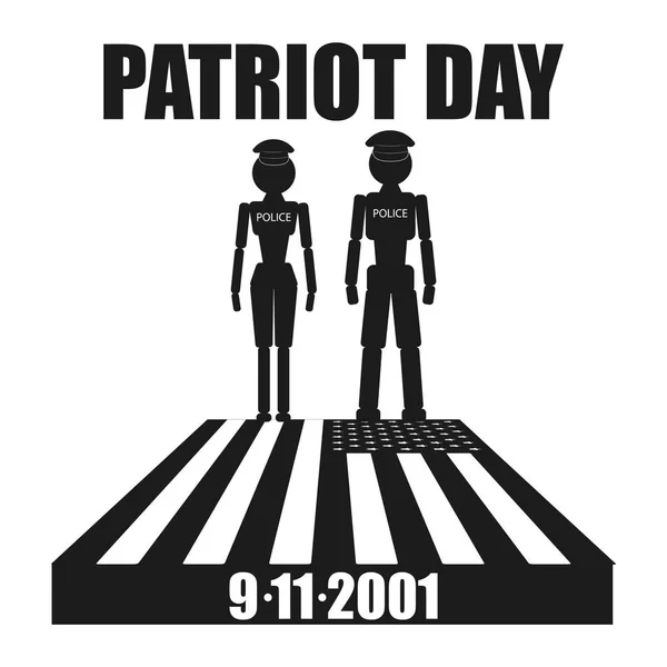 Día del patriota Vector icono negro sobre fondo blanco . — Vector de stock