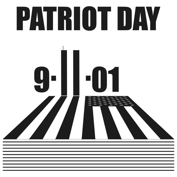 Día del patriota Vector icono negro sobre fondo blanco . — Vector de stock