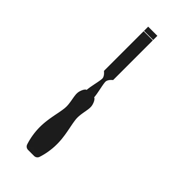 Chisel Vector icono negro sobre fondo blanco . — Vector de stock