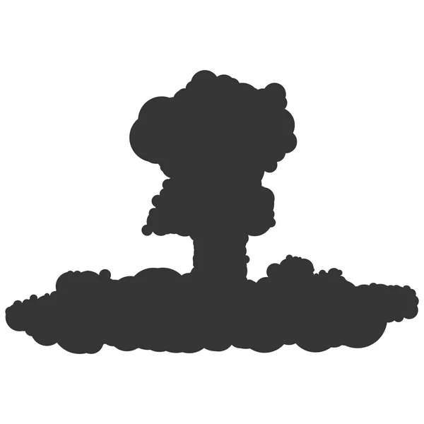 Απεικόνιση σημείου πυρηνική έκρηξη. Διάνυσμα. Μαύρη εικόνα σε άσπρο φόντο. — Διανυσματικό Αρχείο