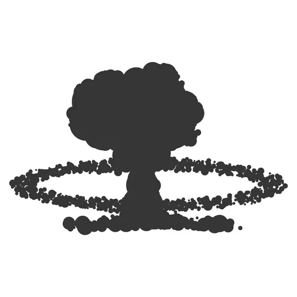 Kernexplosie teken illustratie. Vector. Zwarte pictogram op witte achtergrond. — Stockvector