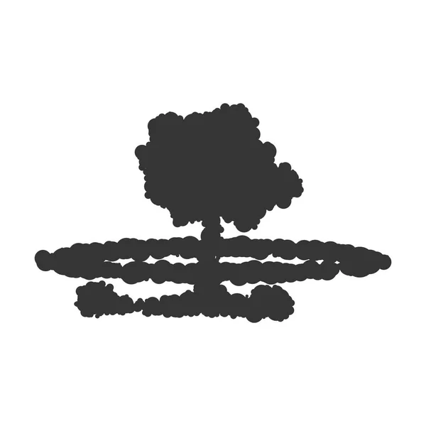 Illustration der Atomexplosion. Vektor. schwarzes Symbol auf weißem Hintergrund. — Stockvektor