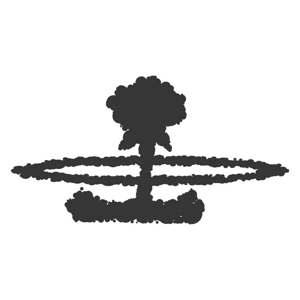 Illustration der Atomexplosion. Vektor. schwarzes Symbol auf weißem Hintergrund. — Stockvektor