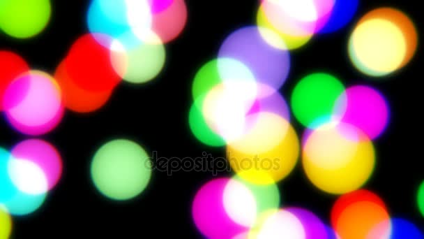Color Bokeh light effects on black. — Stock Video