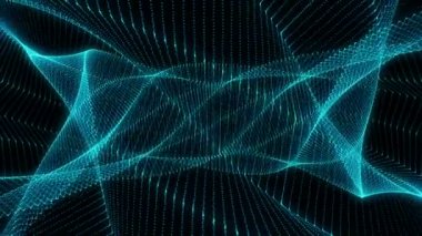 Mavi soyut geometrik arka plan parçacıklar döngü gerçekleştirmek mümkün